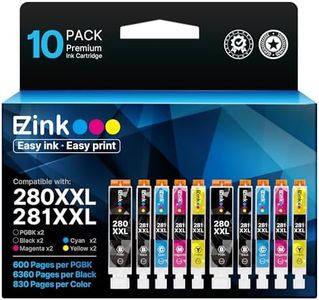 E-Z Ink Compatible Ink Cartridge Replacement for Canon 280 281 PGI-280XXL CLI-281XXL Compatible with PIXMA TR7520 TR8520 TS6120 TS6220 TS6320 TS8120 TS9120 TS9521C TS702 Printer (10 Pack)