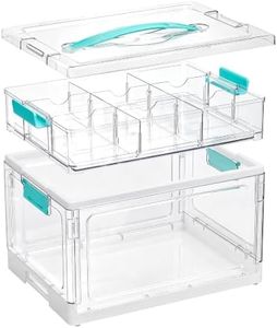 Vtopmart 32 QT Clear Craft Organizer with Removable Divider Tray, 1 Pack