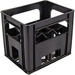 Fuzzy Brand's Black Heavy Duty Reusable 12 Bottle Crates Storage Organizer - Bottle Carrier Holder for Milk, Wine, Beer and Others