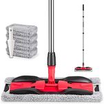 Microfiber Mop Floor Mops for Hardwood Cleaning -MEXERRIS Hardwood Floor Mop 4x Reusable Machine Washable Mop Pads, Dust Dry Mop with Adjustable Handle Wood Floor Mop for Dry and Wet Floor Cleaning