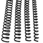 Binditek 100 Pack Plastic Spiral Binding Coils, Multi Size, 4:1 Pitch, Black Binding Spirals (6mm+8mm+10mm+12mm), for Students and Coworkers