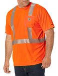 Carhartt Men's High Vis Force High Visibility Short Sleeve Class 2 Tee,Brite Orange,Medium