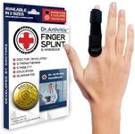 Doctor Developed Finger Splint & Handbook - Trigger Finger, Arthritis, RSI - Fits Ring, Index, Pinky & Middle - 2 sizes (Black, S/M)