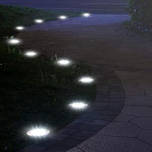 ADVWIN Solar Ground Lights, Waterproof Garden Lights Outdoor 12 Pack, Upgraded Solar Garden Lights, In-Ground Lights LED Landscape Lighting for Pathway Patio Walkway Yard Lawn Deck, White