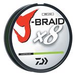 Daiwa J-Braid 300M 8-Strand Woven Round Braid Line, Chartreuse, 20 lb