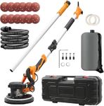 VELPAX Drywall Sander 1250W,11.5A Electric Drywall Sander with Vacuum,with 12 PCS Sanding Discs, 5 Variable Speed, Xtension Handle,LED Light,Variable Speed 500-1800RPM