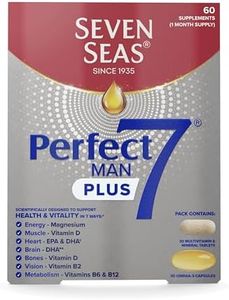 Seven Seas Perfect7 Man Plus Multivitamin, With 1000 mg Fish Oil, 60 High Strength Tablets, 250 mg EPA & DHA, Duo Pack: 30 Capsules + 30 Tablets