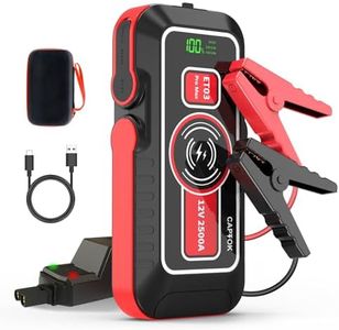 CAPTOK Jump Starter Power Bank 2500 A 21800 mAh with 15 W Wireless Charger 12 V (8.0 L Gas, 6.0 L Diesel) Car Booster, QC 3.0, LED Light