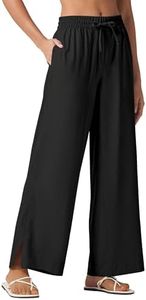 Willit Women's Wide Leg Pants Swim Beach Pants UPF 50+ Lightweight Travel Pants Quick Dry Sun Protective 29" Black M