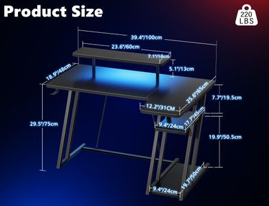 HOMIDEC L-Shaped Gaming Desk – Black Corner Computer Table