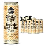 Remedy Sugar-Free Organic Ginger Beer Drink, Sparkling, Low Calorie, Non-Alcoholic Cocktail Mixer Beverage with Real Ginger & Live Cultures - 355 mL Can - 24 Pack