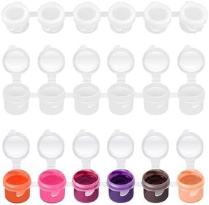 AcbbMNS 15 Strips 90 Pots Acrylic Paint Pots with Lids, 3ml/0.1oz Empty Paint Storage Containers, Mini Painting Cup Pots Paint Strips for Kids Classroom School Painting Supplies