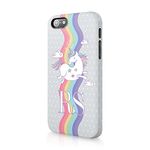 Personalised Compatible with iPhone 5 / 5s / SE 2016 Tirita Hard Case Cover Unicorn Rainbow Cute Custom Initials Name Monogram Design Designer Pattern Snap-On Protective