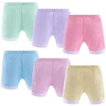 Anntry 2-12 Years Old Girl’s Solid Color Biking Shorts Safety Dress Boyshort Panties for Toddlers 6 Pack Underwear