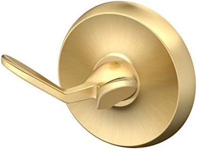 Gatco 5056 Designer II Robe Hook, Brushed Brass/Wall Mounted Double Robe and Towel Hook for Bathroom