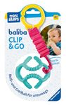 Ravensburger 4583 baliba Clip & Go - Flexible Ball with Attachment for Gripping and Biting Fun on the Go - Baby Toy from 0 Months - Turquoise