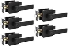 KNOBWELL 5 Pack Matte Black Door Ha