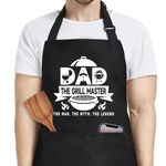 Adjustable Kitchen Apron Funny Apron with 2 Pockets, Cooking Chef Apron for Women Men, Dad, Husband Gardening Baking Aprons, Chef Grill BBQ Aprons Creative Gifts, Black