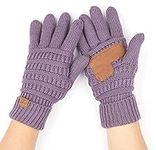 Knitted Lined Gloves - Violet