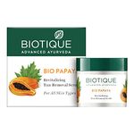 Biotique Papaya Tan Removal Brightening & Revitalizing Face Scrub | Gentle Exfoliation | Smooth and Clear Complexation | 100% Botanical Extracts| Suitable for All Skin Types | 75g