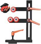 Wood Lathe Steady Rest，Stable L Shaped Woodworking Lathe Center with 3 Fixed Wheels Adjustable Wheel Position for Woodworking Lathes Up to 12 Inches