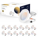 12 Pack 4 Inch LED Can Lights Retrofit Recessed Lighting, 5CCT 4 Inch Recessed Downlight Selectable 2700K-6000K Dimmable, 9W 630LM Recessed Lights with Metal Smooth Trim- ETL and Energy Star Certified