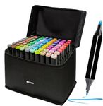 Corslet Alcohol Markers 80 Colors Dual Tip Art Markers for Kids and Adult, Coloring Sketching Drawing Markers for Artists, Paint Markers Pen with Carry Case