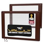 Pest-X Pro Vault Air Brick Covers 254mm x 180mm (2 Pack) - Rodent Control Vent Covers Exterior - Air Brick Pest Guard - Vent Cover for Walls Outside - Stops Mice and Pests - Brown