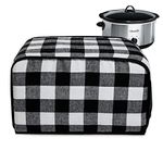 BAGSPRITE Slow Cooker Cover For Crock Pot and Hamilton Beach 6 7 8 Quart Slow Cooker, Oval Crockpot Cover Dust Cover, Appliance covers Buffalo Check Black