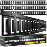 Rhino USA E Track Rail 8' (4 Pack) Used for Trailers, Vans, Garages & More - Ultimate E-Track Rails System for Quick & Easy Cargo Management - Galvanized Steel - Up to 2,000lbs Load Limit