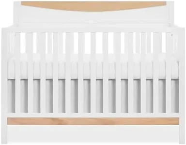 Dream On me Emerson 5-in-1 Convertible Crib, JPMA Certified, Converts from a Baby Crib to a Toddler Bed, Daybed, and Full-Size Bed, Non-Toxic, Water-Based Paint, White & Vintage White Oak