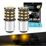 Alopee P21/5W 1157 BAY15D LED Bulbs - 12V-24V Extremely Bright Amber/Yellow 2835 33 SMD Car Turn Signal Lights - Replacement for 1016 1034 7528 2057 2357 Tail Blinker LED Bulb(2-Pack)