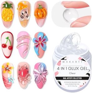 Makartt Solid Builder Nail Gel, 3D Gel Nail Art 4 in 1 Non-sticky for Extension UV Glue for Acrylic Nails Rhinestones 3D Sculpture Hard Gels UV/LED Lamp Required Clear 15ml