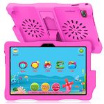 Kinstone Tablet,10.1 inch Android Tablet PC,T310 Quad-Core 2.0Ghz 3GB RAM 32GB ROM, Safety Eye Protection Screen,WiFi,Bluetooth,6000mAh,Educational,Games,Parental Control,Tablet with Pink Case