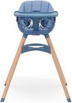 Lalo The Chair Convertible 3-in-1 High Chair - Wooden High Chair for Babies & Toddlers, Baby High Chair with Dishwasher Safe Tray, Adjustable Footrest & Machine Washable High Chair Cushion, Blueberry