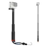 11.25-37inch Telescopic Selfie Stick Compatible with Gopro Hero 13/12/11/10/9/AKASO EK7000 Brave 4/DJI Action 5 Pro/DJI Action 4/OODV, Self-Locked, Adjustable Handheld Monopod, Pole Stick for Vlog
