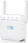 2024 Newest WiFi Extender, WiFi Booster, WiFi Repeater Covers Up to 3800 Sq.ft and 45 Devices, Internet Booster - with Ethernet Port, Quick Setup, Home Wireless Signal Booster, UK plug (White)