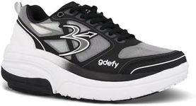 g-defy ION Walking Shoes for Women | Comfortable Orthopedic Shoes for Standing All Day | Slip Resistant for Work | Patented VersoShock Technology | Wide Toe Box White, Black