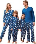 Ekouaer Family Christmas Pajamas Matching Sets Womens Mens Kids Pjs Long Sleeve Sleepwear Holiday Lounge Sets Navy M