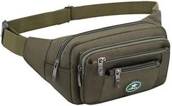 Ariineer Waterproof Bumbags and Fanny Packs Plus Size for Sport Hiking Large Waist Travel Pouch Bag Hiking Sport Waist Bag Large Bumbag for Women Men, Olive, One Size