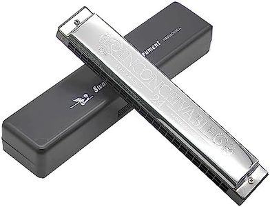 Swan Harmonica 24 Hole Polyphonic Harmonica C Key A/B/D/E/F/G/A #/C #/D #/F #/G # Professional Tremolo Harmonica Beginners, Children, and Adults Playing Harmonica(Key of G)