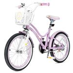 INFANS Kids Bike 18 Inch with Adjustable Seat, Balance or Training Wheels, Handbrake, Steel Frame, Toddler Children Bicycles for 5-9 Years Old Kids Boys Girls