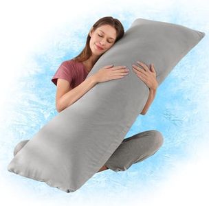 Wndy's Dream Full Body Pillow with Cooling Cover Soft Long Body Pillow for Side Sleeper Body Pillow ifor Adult and Pregnancy with Removable Pillow Cover (Grey)