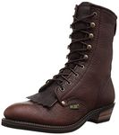 Ad Tec 9" Packer Tumbled Leather Lacer Work, Chestnut-Plain Soft Toe, Moderate Mens Hiking Boots, 9.5 UK