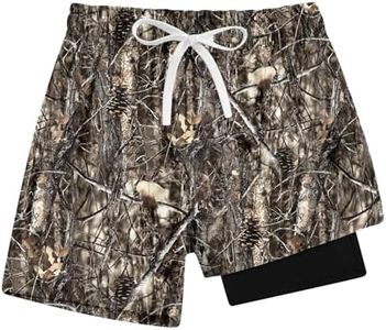 Cozople Swim Trunk for Boys Boxer Brief Quick Dry Swimsuit Commpression Camouflage Swimming Short Anti Chafe UPF Bathing Suit Stretchy Swimwear for Outdoor Enthusiasts Size 8