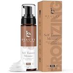 Beauty by Earth Self Tanner Mousse - USA Made with Natural & Organic Ingredients, Self Tanning Mousse for Fake Tan, Sunless Tanner for Self Tan, Clear & Non Toxic Tanning Foam for Gradual Tan