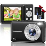 Digital Camera, HD 1080P 44MP Photo Camera, Compact Camera, Mini Digital Cameras, Rechargeable Digital Camera with 16X Digital Zoom for Children, Adults, Girls, Boys, Beginners (Black)