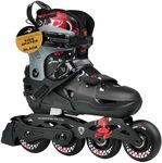 Flying Eagle L6 Lumos Jr. Kids Skates - Light Up Roller Skate, Adjustable Kids Inline Skates, LED Wheels Skate for Children's Inline Skating Shoes - Black, EU Sizes: 38-42