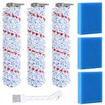 Cyorka Replacement Brush Roller and Vacuum Filter Compatible with Tineco iFloor Wet Dry Cordless Vacuum Cleaner Accessories(3 Brush Roller+3 Pre-Filters Foam)