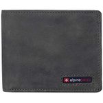 alpine swiss Mens RFID Blocking Cowhide Leather Wallet Bifold 2 ID Windows Divided Bill Section Comes in Gift Box Gray